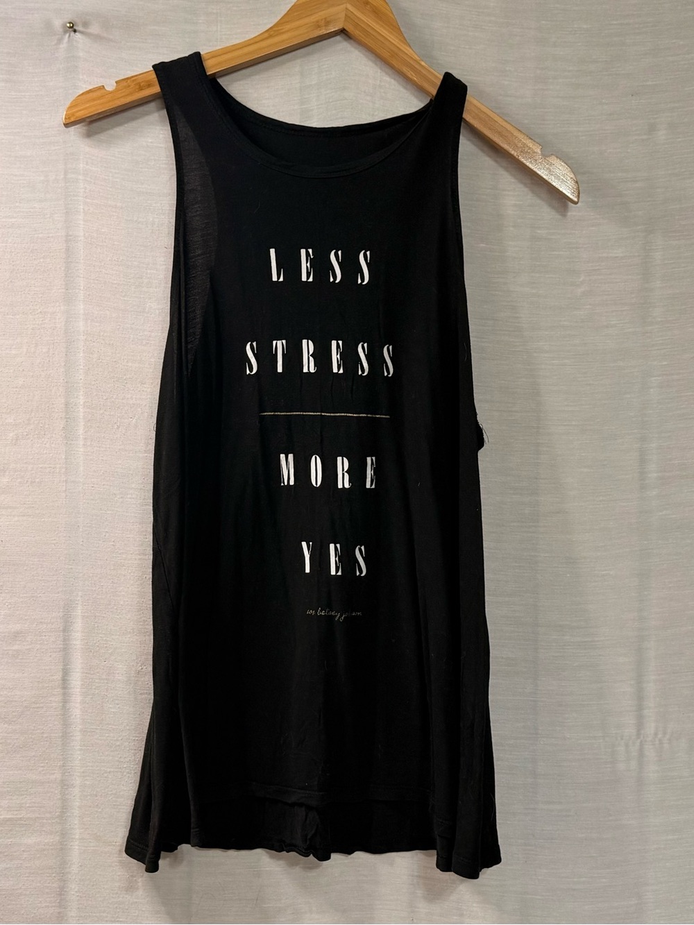 Spiritual Gangster Less Stress More Yes Black Tank Top